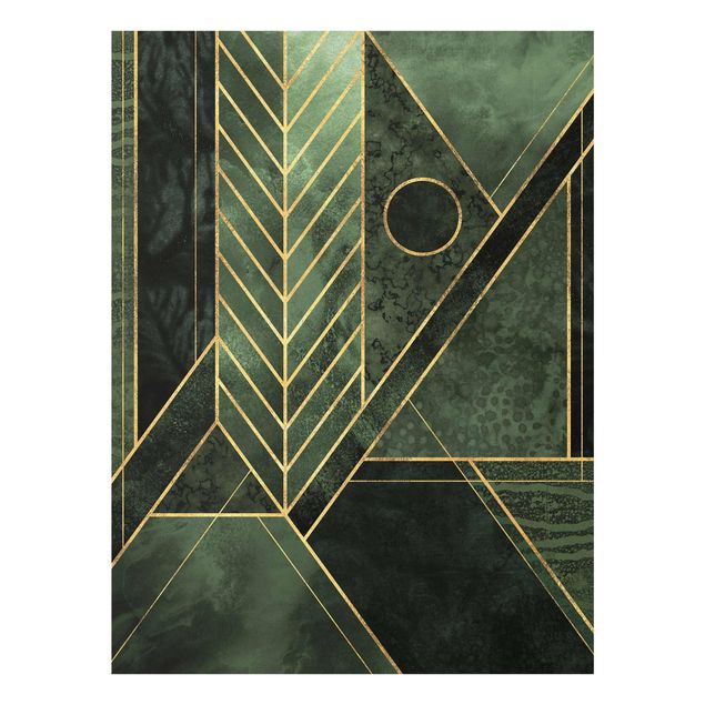 Quadri verdi Forme geometriche oro smeraldo