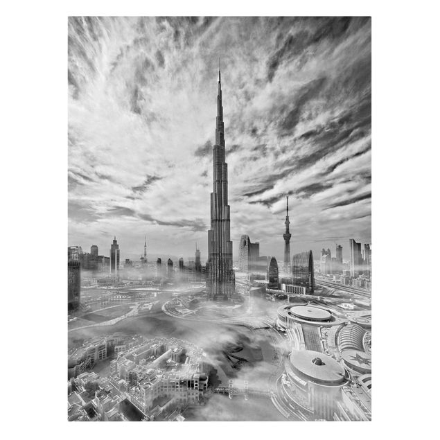 Quadri bianco e nero Super Skyline di Dubai