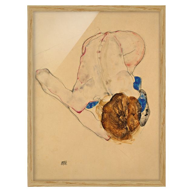Quadro moderno Egon Schiele - Atto flesso in avanti