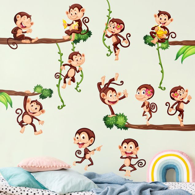 Autocolantes de parede macacos Scimmie della giungla
