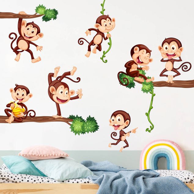 Decorazioni camera neonato Famiglia di scimmie