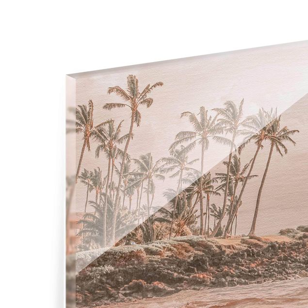 Quadri in vetro con paesaggio Aloha Hawaii spiaggia