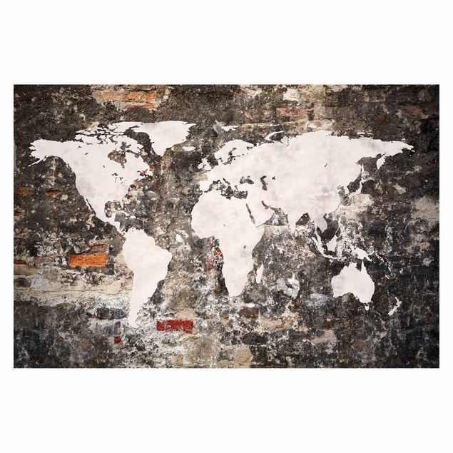 Carte da parati vintage Vecchia mappa del mondo a parete