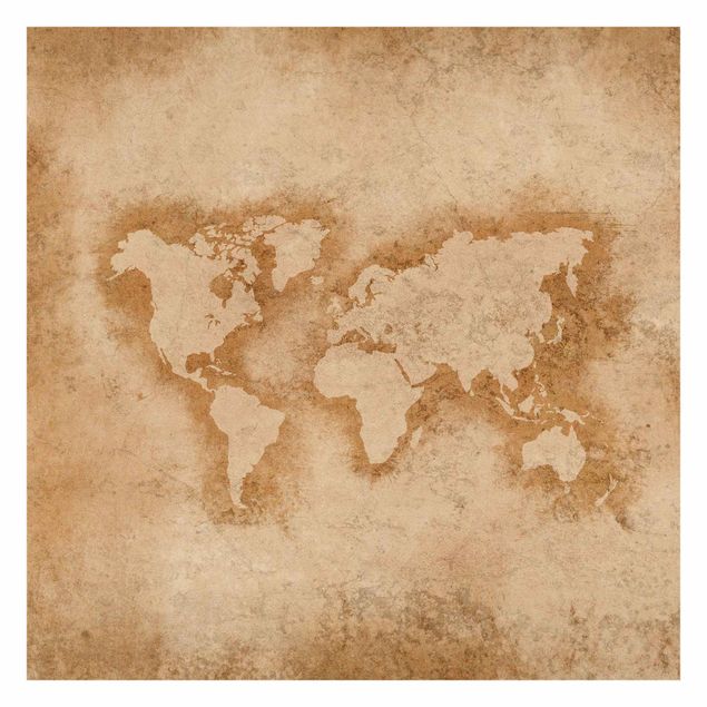 Carta da parati beige Mappa del mondo antico