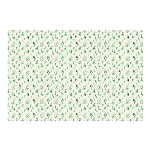 Carte da parati verdi Disegno acquerello di rami di eucalipto