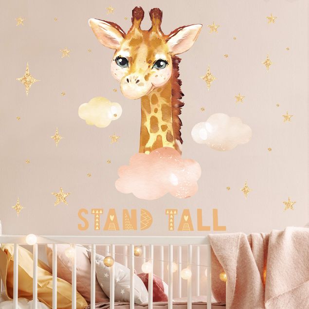 Autocolantes de parede girafas Giraffa ad acquerello - Stand Tall