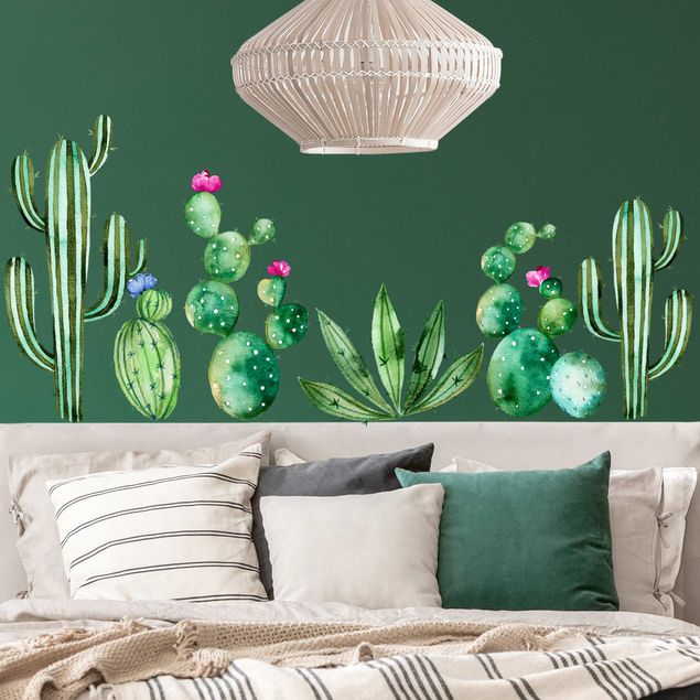 Decorazioni cucina Set di cactus ad acquerello