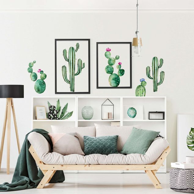 Adesivi murali Set di cactus ad acquerello