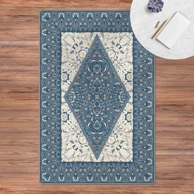 tappeto vintage Tappeto arabo in blu