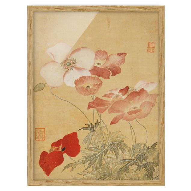 Quadri con cornice con fiori Yun Shouping - Fiore di papavero