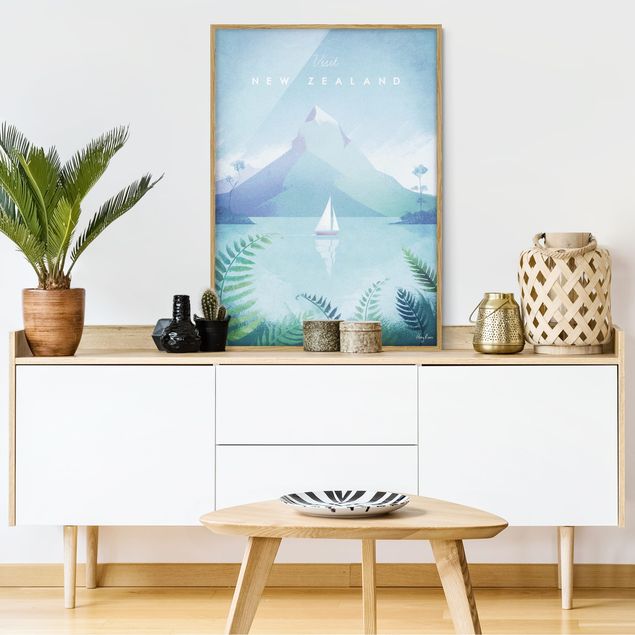 Quadri montagne Poster di viaggio - Nuova Zelanda