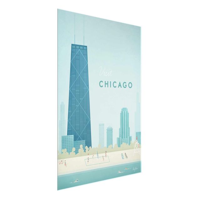 Quadro blu Poster di viaggio - Chicago
