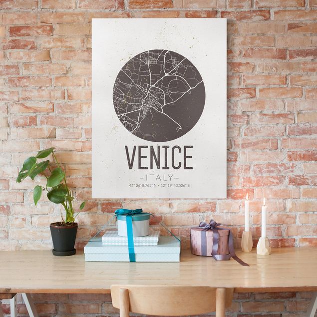 Quadri moderni   Mappa di Venezia - Retrò