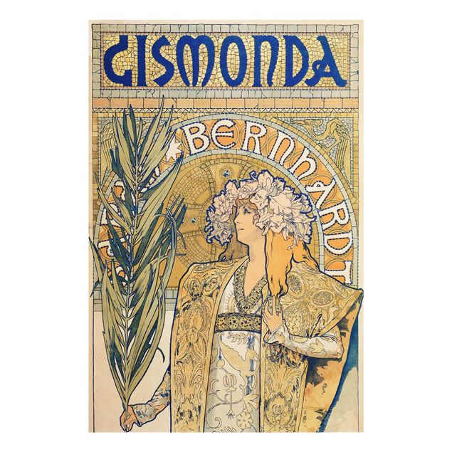 Quadri in vetro riproduzioni Alfons Mucha - Manifesto per l'opera teatrale Gismonda