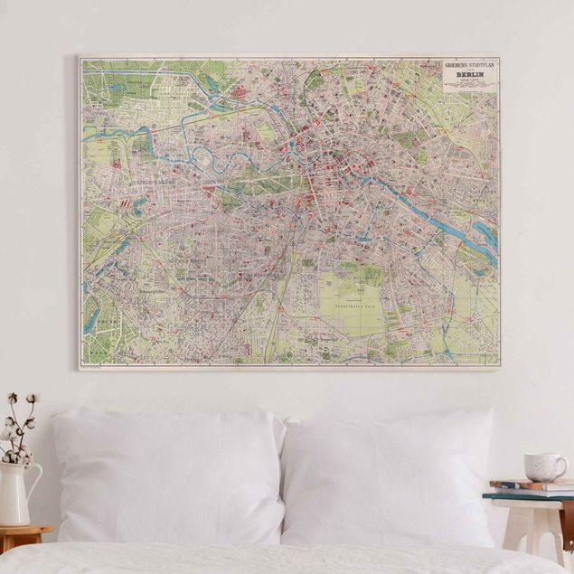 Quadri Berlino Mappa vintage Berlino