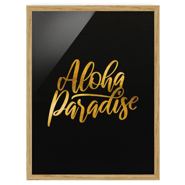 Stampe Oro - Paradiso Aloha su nero