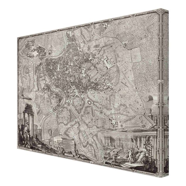 Quadri grigi Mappa vintage Roma