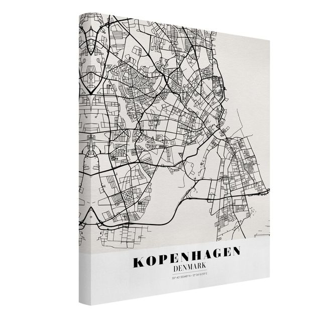 Quadri stampe Mappa di Copenaghen - Classica