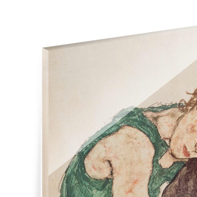 Riproduzioni quadri Egon Schiele - Donna seduta con ginocchio alzato