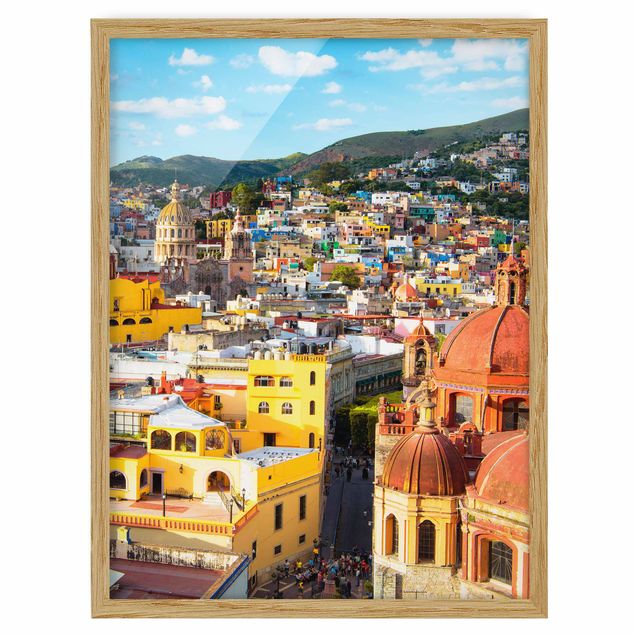 Quadro arancione Case colorate Guanajuato