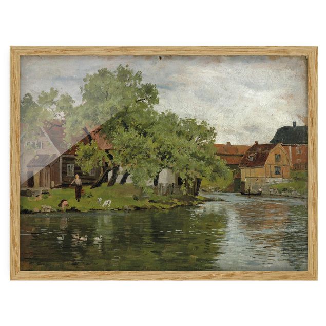Quadri con paesaggio Edvard Munch - Scena sul fiume Akerselven