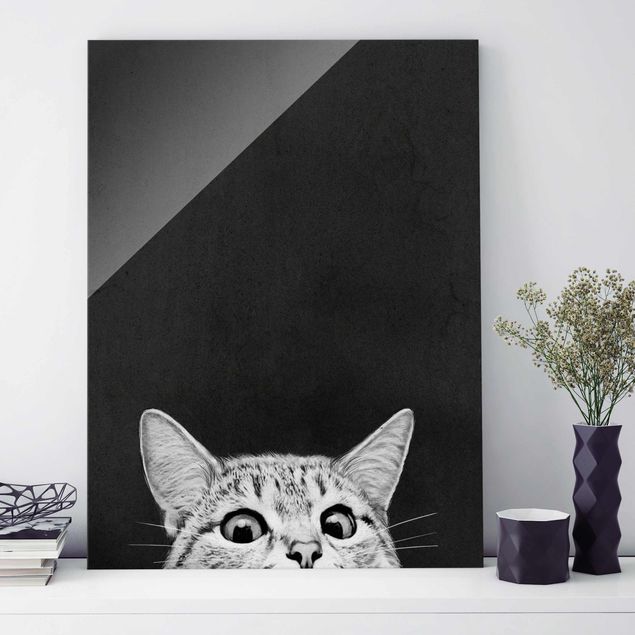Stampe Illustrazione - Gatto Disegno in bianco e nero