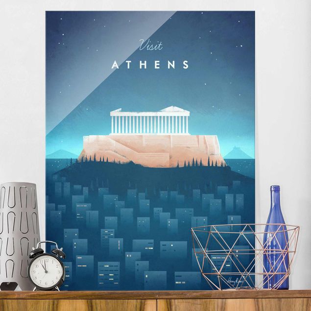 Quadri in vetro architettura e skylines Poster di viaggio - Atene