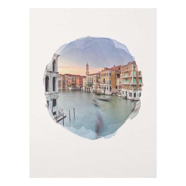 Quadri città Acquerelli - Veduta del Canal Grande dal Ponte di Rialto a Venezia