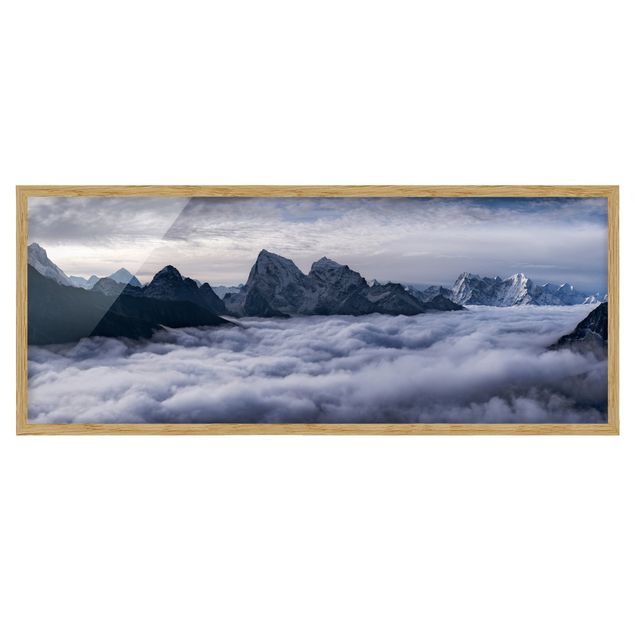 Quadri con cornice con paesaggio Mare di nuvole nell'Himalaya