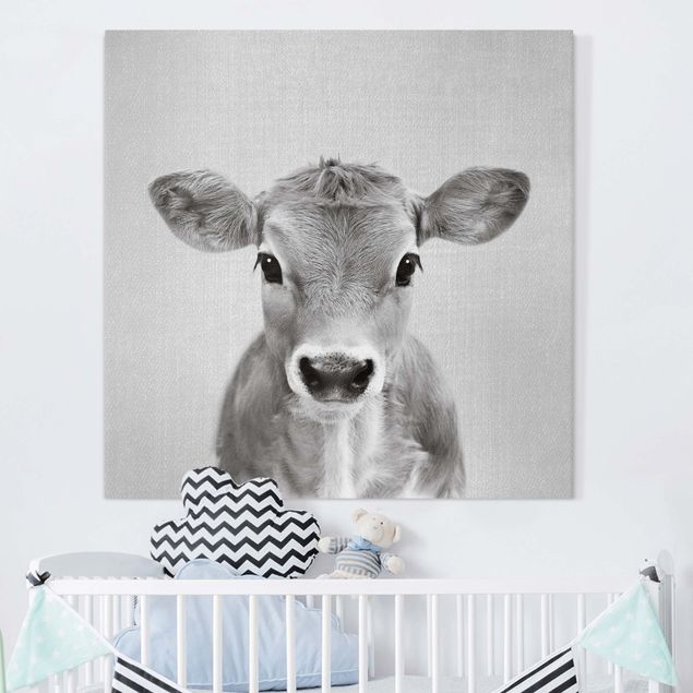 Decorazioni camera neonato Piccola mucca Kira Bianco e Nero