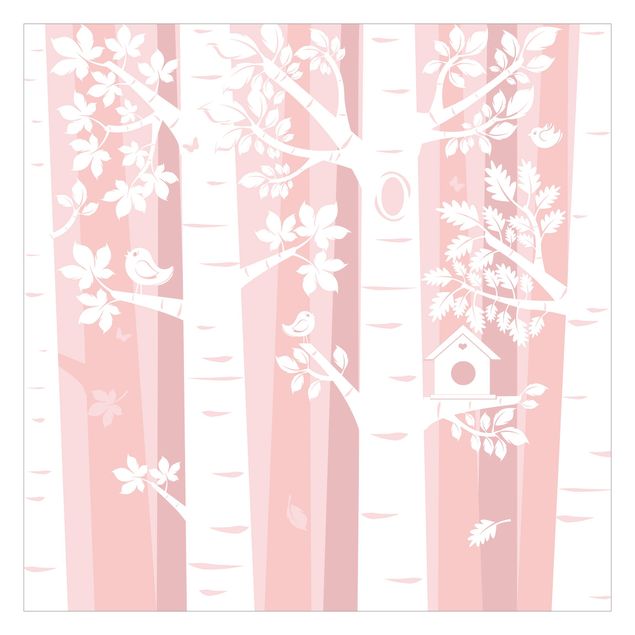 Carta da parati con paesaggi Alberi nella foresta rosa