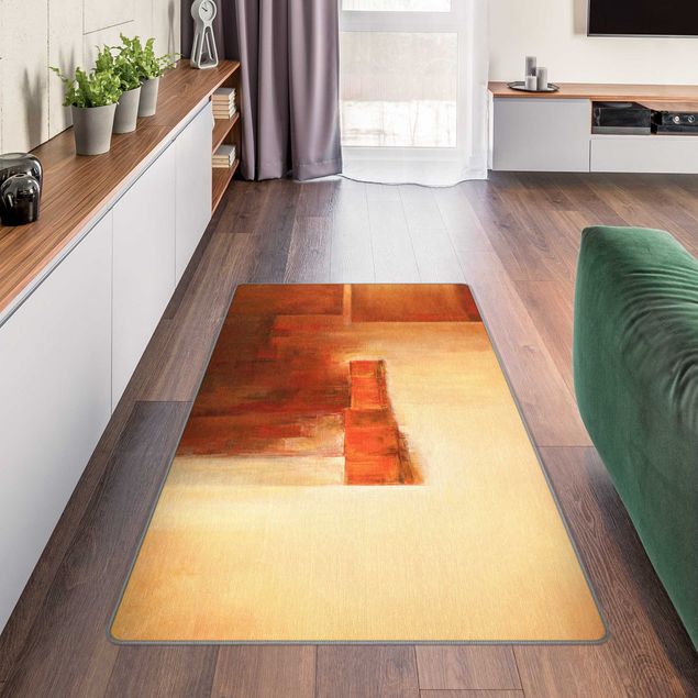 tappeto design moderno Equilibrio arancione e marrone