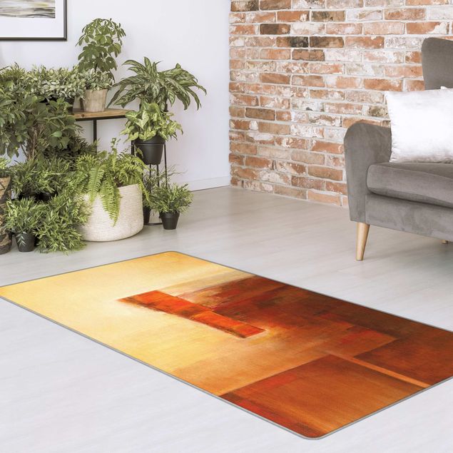 tappeti moderni soggiorno grandi Equilibrio arancione e marrone