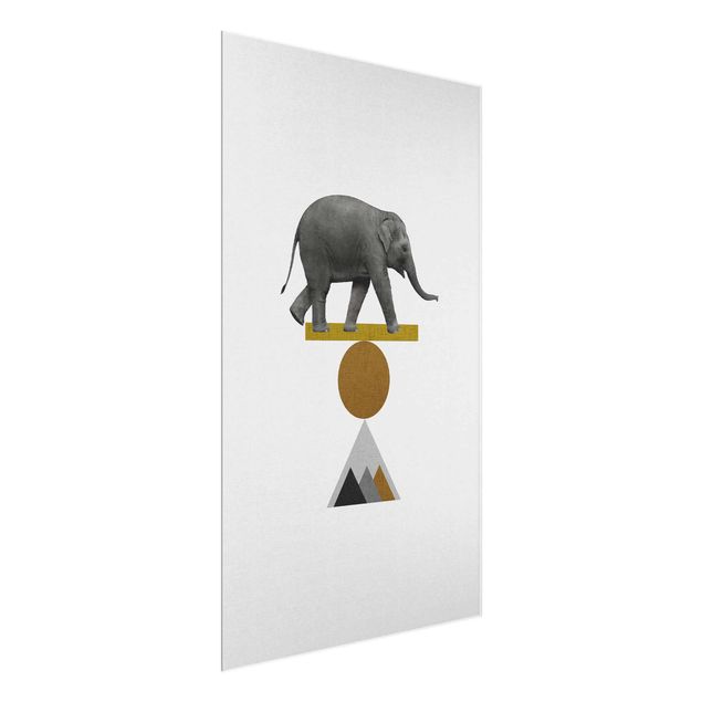 Quadri moderni grigi Arte dell'equilibrio - Elefante