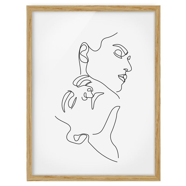 Quadro amore Line Art - Volti di donna Bianco