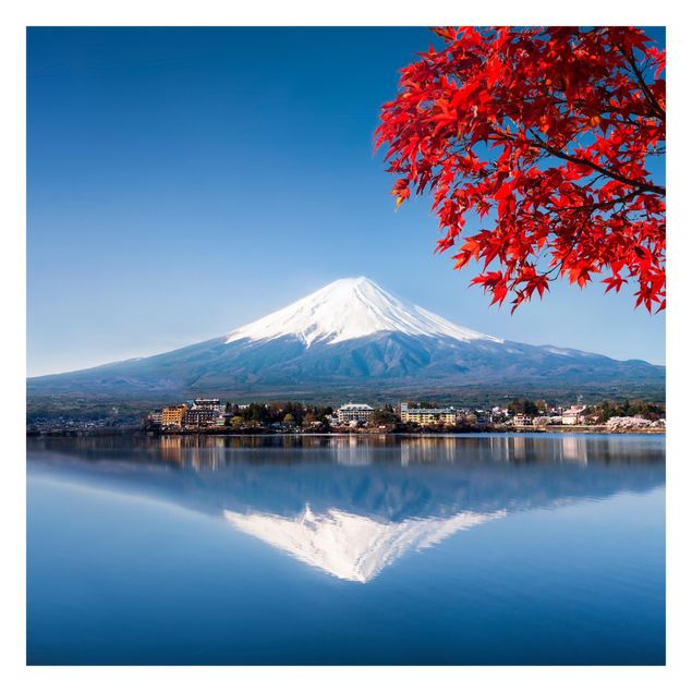 Carte da parati architettura Il monte Fuji in autunno