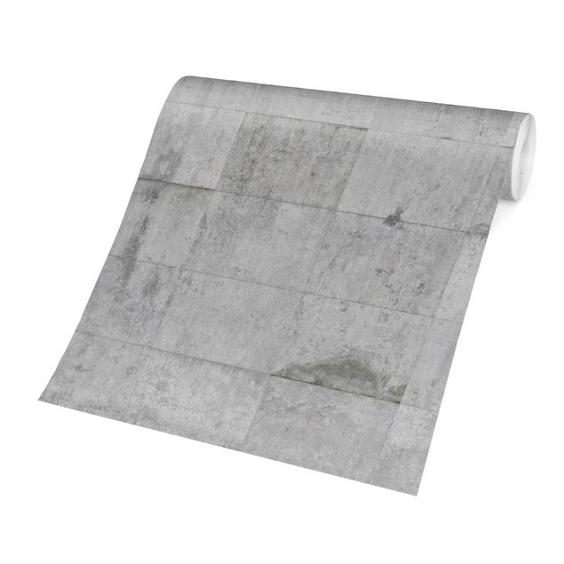 Carta da parati tessuto non tessuto Mattoni di cemento grigio