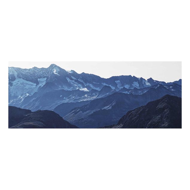 Quadri moderni per arredamento Vista panoramica delle montagne blu
