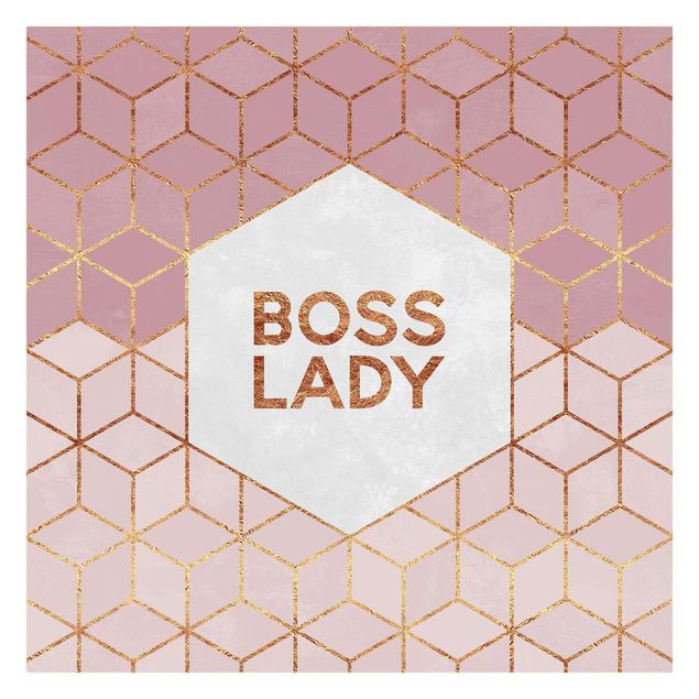 Carta da parati rosa Boss Lady Esagoni Rosa