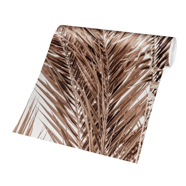 Carte da parati paesaggio Fronde di palma color bronzo