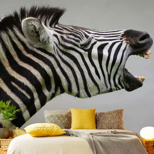 Carta da parati moderna Zebra ruggente