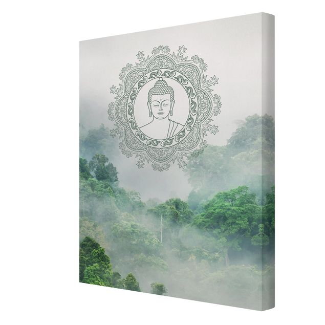 Quadro città Mandala di Buddha nella nebbia