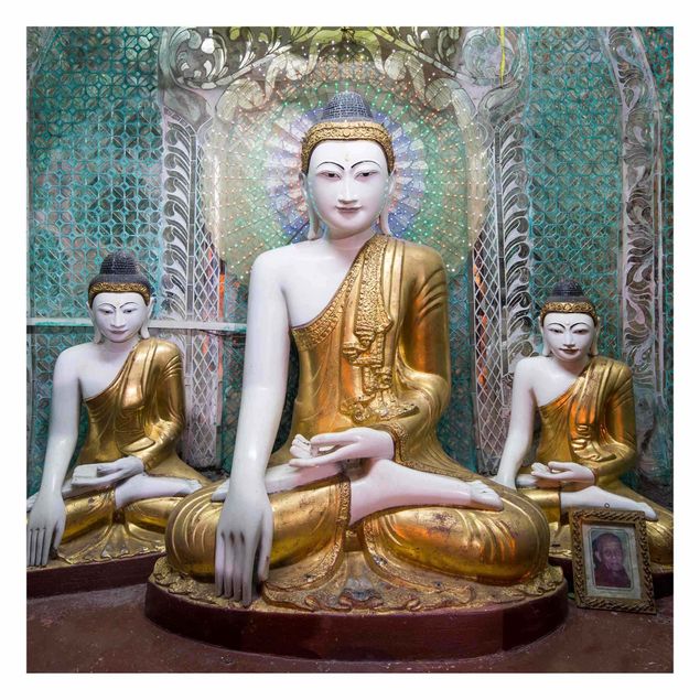 Carta da parati argento Statue di Buddha