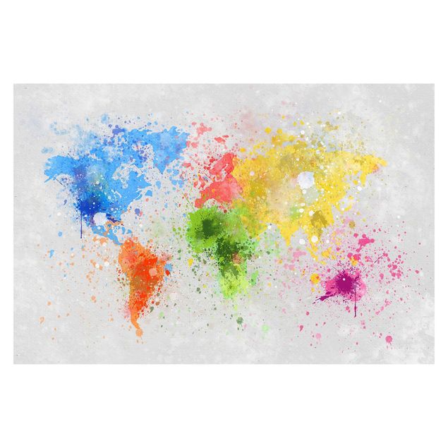 Carta da parati fotomurali Mappa del mondo a schizzi colorati