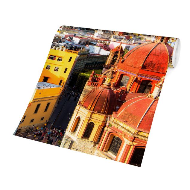 Carte da parati arancioni Case colorate Guanajuato