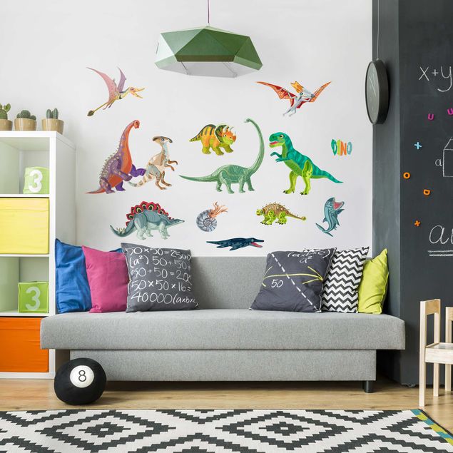 Stickers murali Set di dinosauri colorati