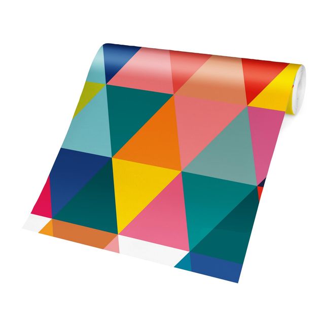 Carta da parati con disegni Trama colorata di triangoli