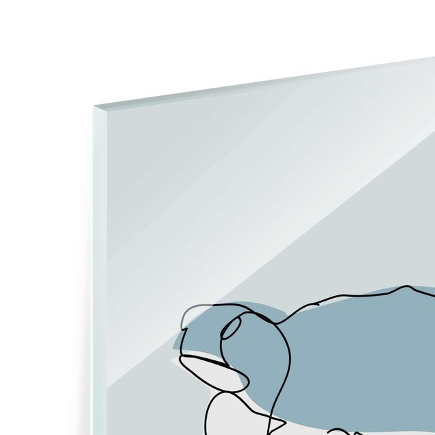 Quadro blu Line Art - tartaruga