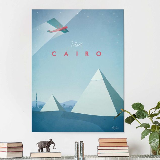 Quadri in vetro con architettura e skylines Poster di viaggio - Il Cairo