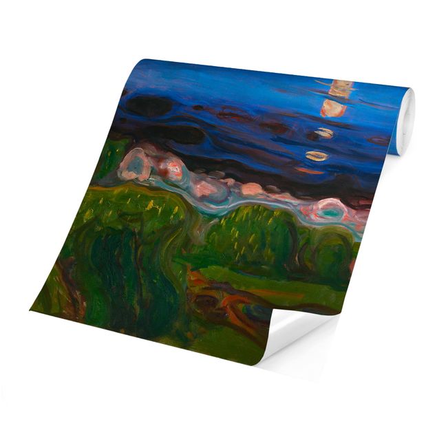 Carta da parati mare Edvard Munch - Notte d'estate sulla spiaggia